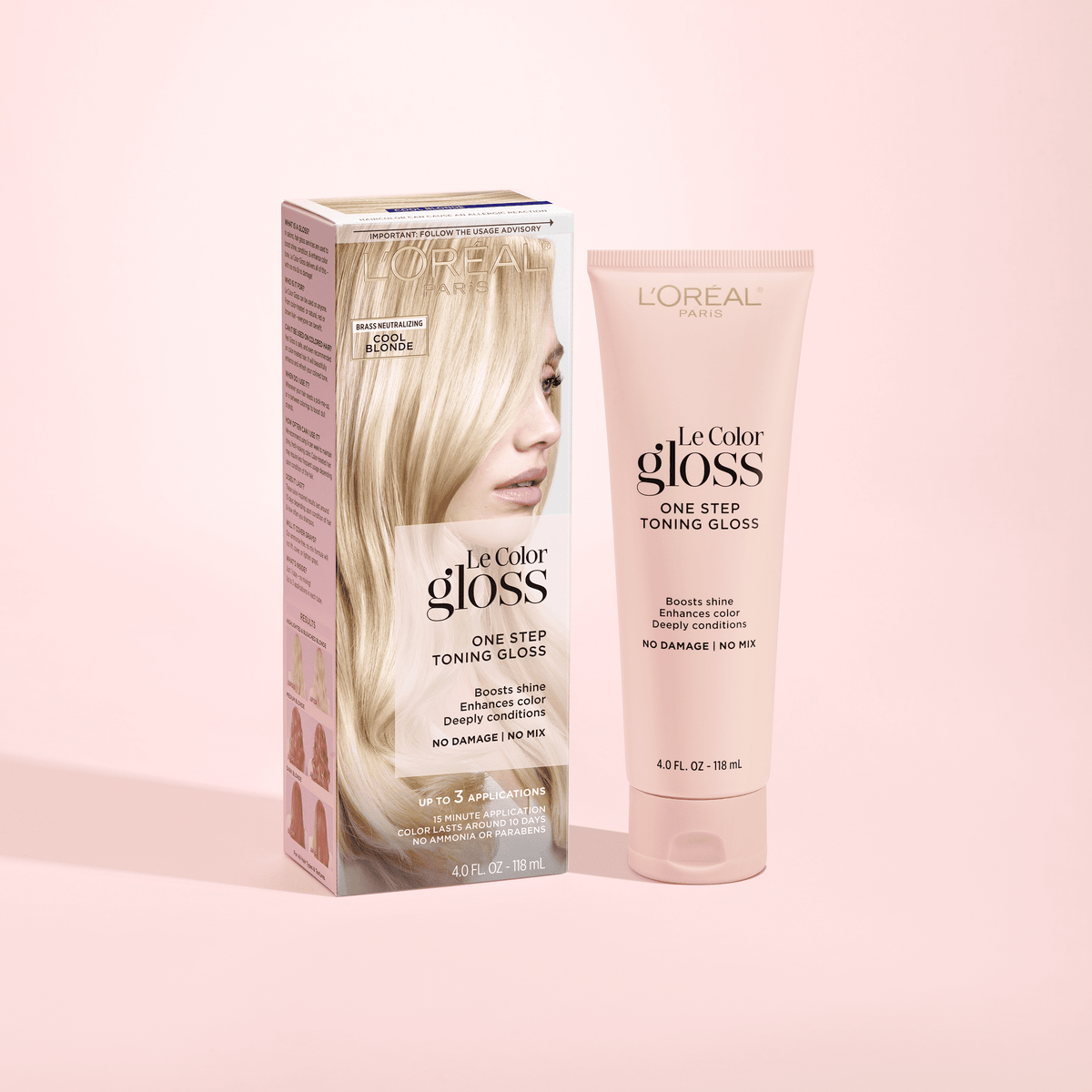 L'Oreal Paris Le Color Gloss One Step In-Shower Toning Gloss Hair Color, Cool Blonde, 4 fl oz