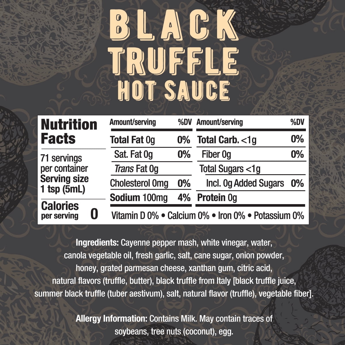 Melinda's Black Truffle Hot Sauce, Condiment and Sauce, 12 oz