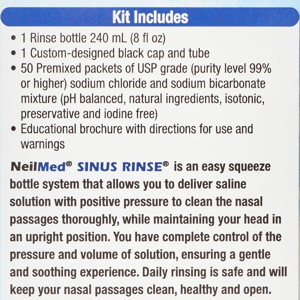 Neilmed Sinus Rinse Kit - All Natural Soothing Nasal Rinse - 1 Kit, 50 Packets