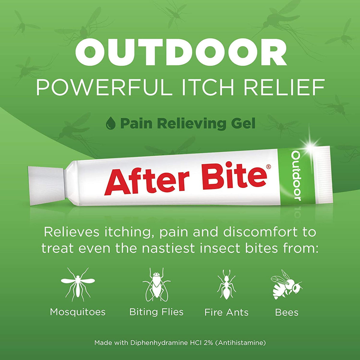 After Bite Outdoor Pain Relieving Gel, Portable Instant Relief, Insect Bite Treatment, 0.7 oz