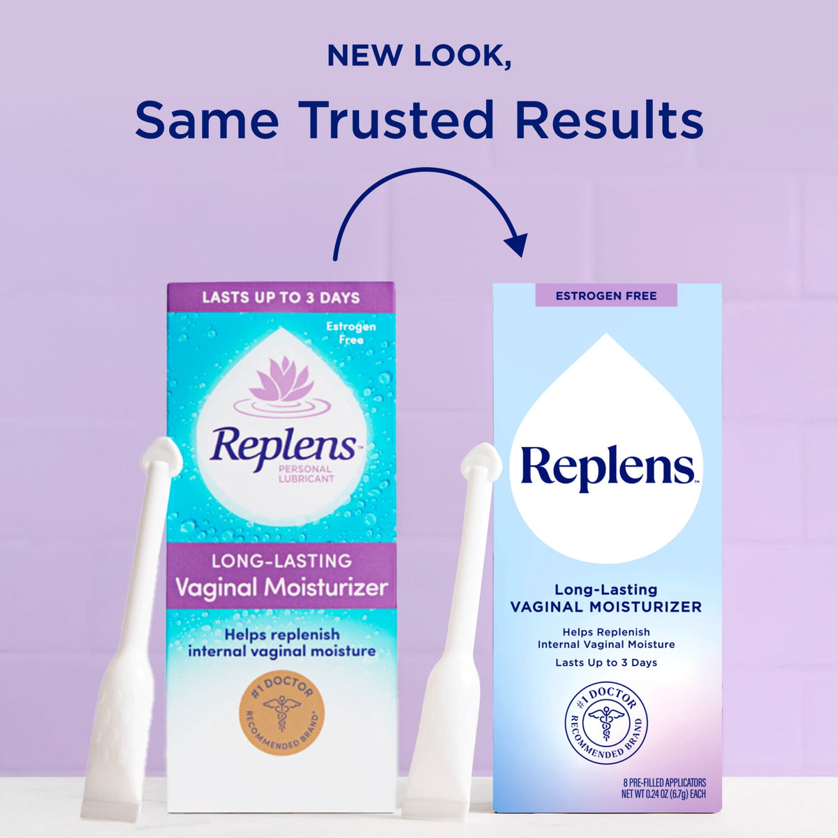 Replens Long-Lasting Vaginal Moisturizer, Relieves Vaginal Dryness, 8 Pre-Filled Applicators