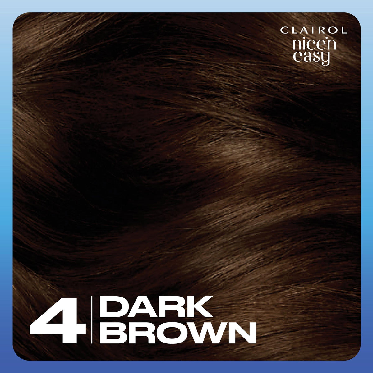 Clairol Nice'n Easy Permanent Hair Color Cream, 4 Dark Brown, Hair Dye, 1 Application