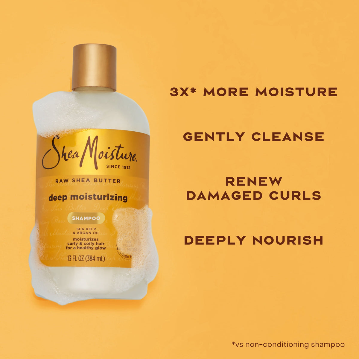 SheaMoisture Raw Shea Butter Deep Moisturizing Shampoo for Dry, Damaged or Transitioning Hair Raw Shea Butter with Argan Oil for a Healthy Glow ,13 Fl