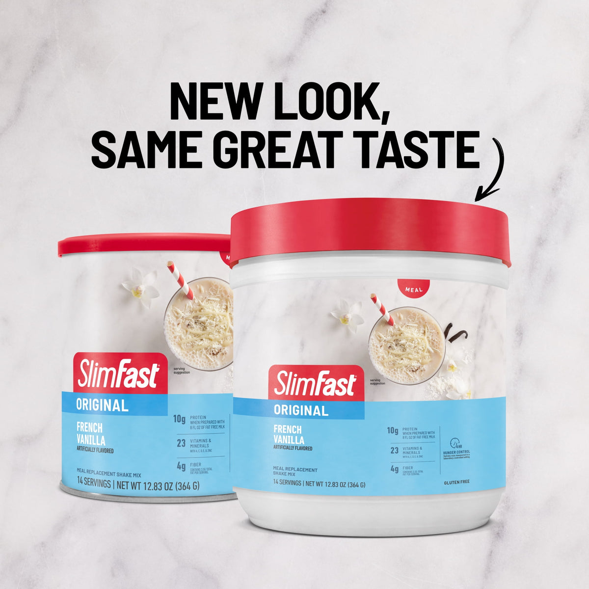 SlimFast Original Meal Replacement Shake Powder, French Vanilla, 12.83 oz, 14 Servings