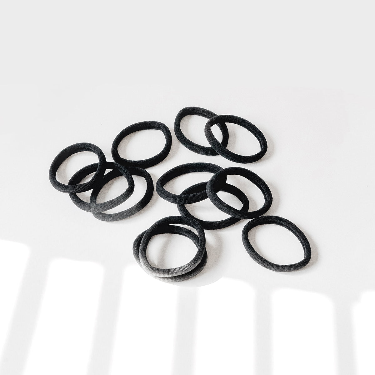Gimme Seamless Hair Ties for Medium Fit Hair, Microfiber, Black, 12 Count
