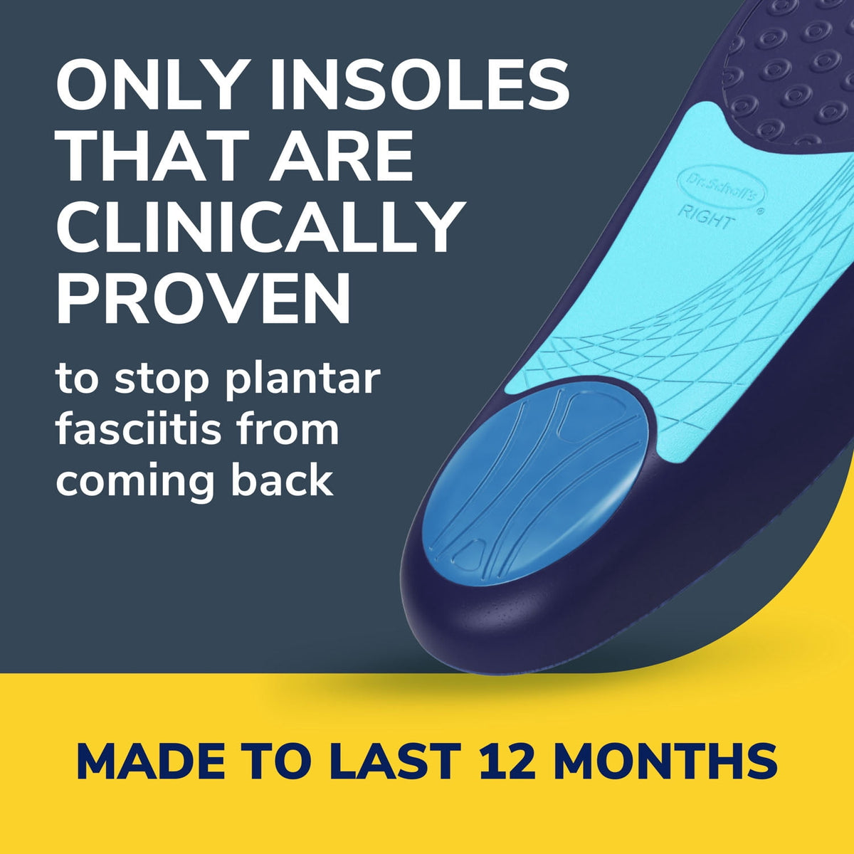 Dr. Scholl’s Plantar Fasciitis Pain Relief Insoles with Arch Support, Men Shoe Sizes 8-13, 1 Pair