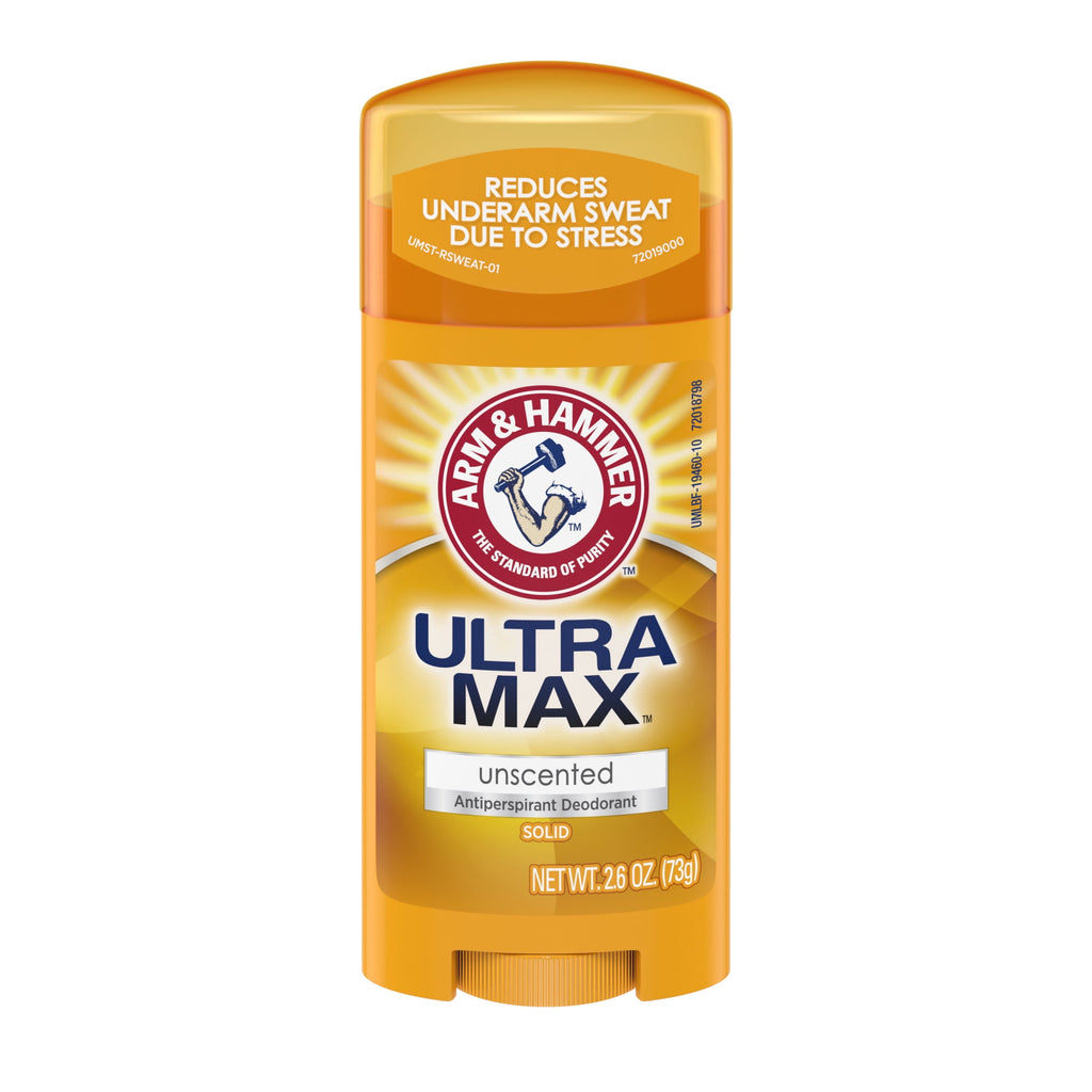 ARM & HAMMER ULTRA MAX Solid Antiperspirant Deodorant, Unscented, 2.6 oz
