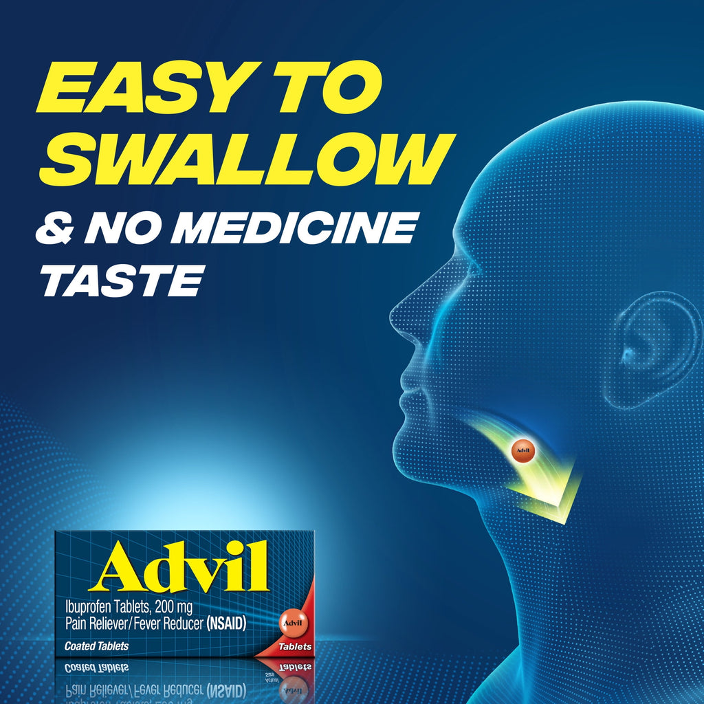 Advil Pain Relievers and Fever Reducer Coated Tablets, 200 Mg Ibuprofen, 200 Count