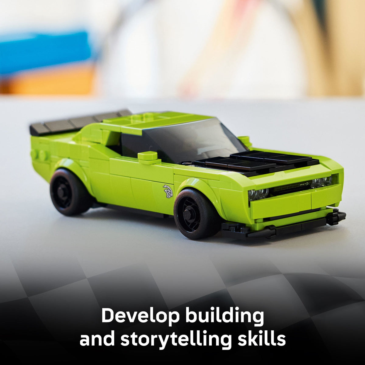 LEGO Speed Champions Dodge Challenger SRT Hellcat Sports Car Building Set 77237, 390 Pieces, Ages 9+