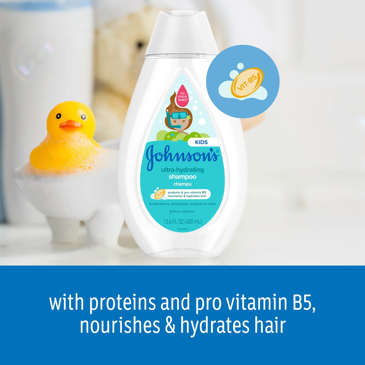 Johnson's Ultra-Hydrating Kids' Shampoo with Pro-Vitamin B5, 13.6 fl. oz
