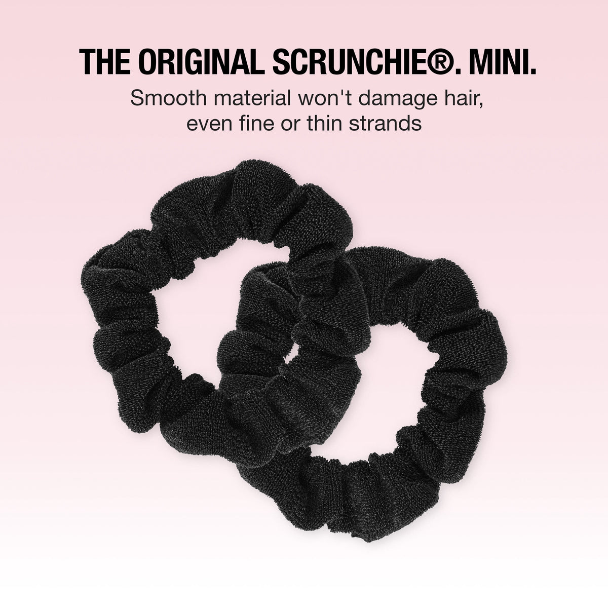 Scunci Mini Washable Scrunchie Hair Ties, Black, 6 Count