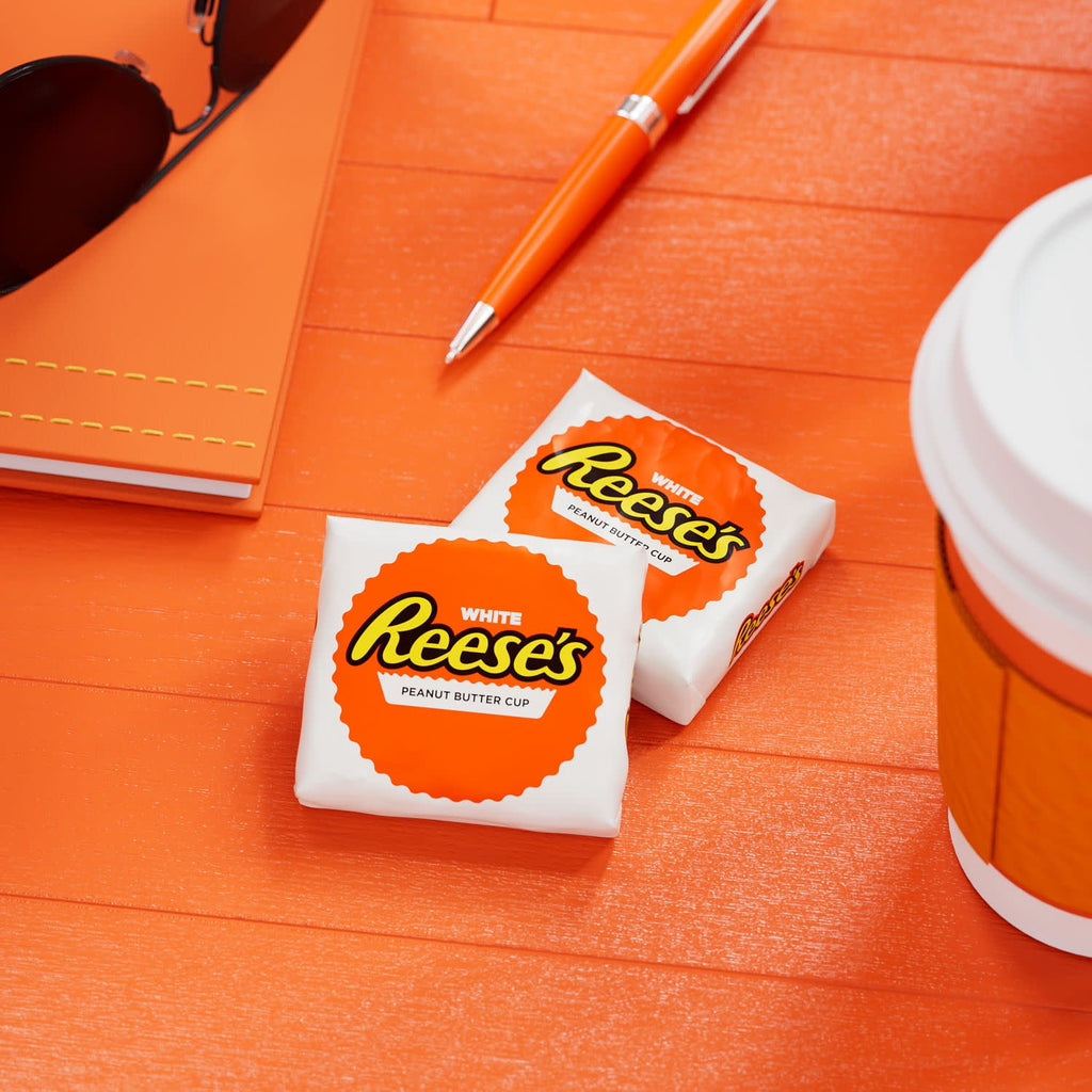 Reese's White Creme Peanut Butter Cups Candy, Snack Size, .55 oz (10 Count)