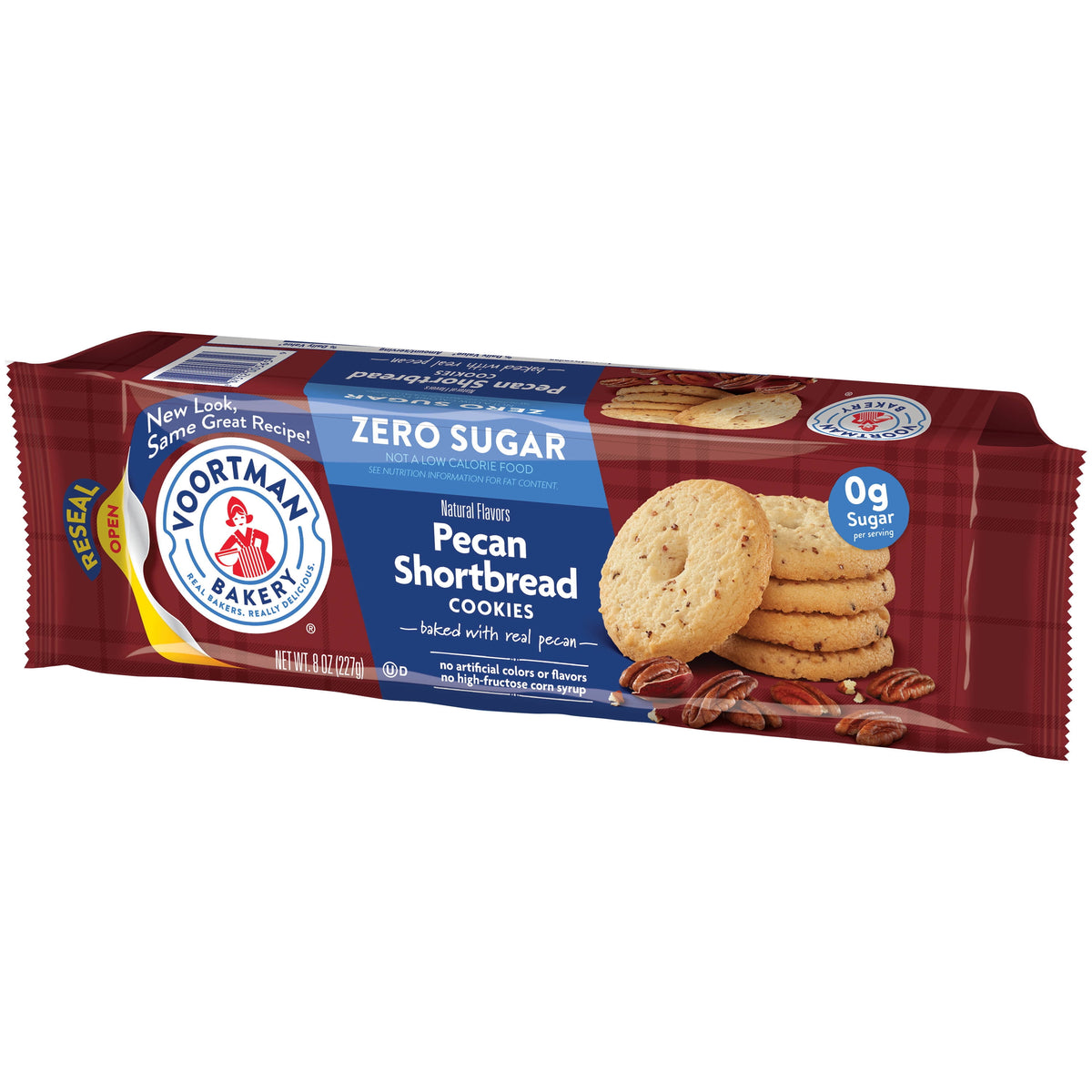 VOORTMAN Bakery Zero Sugar Pecan Shortbread Cookies 8 oz