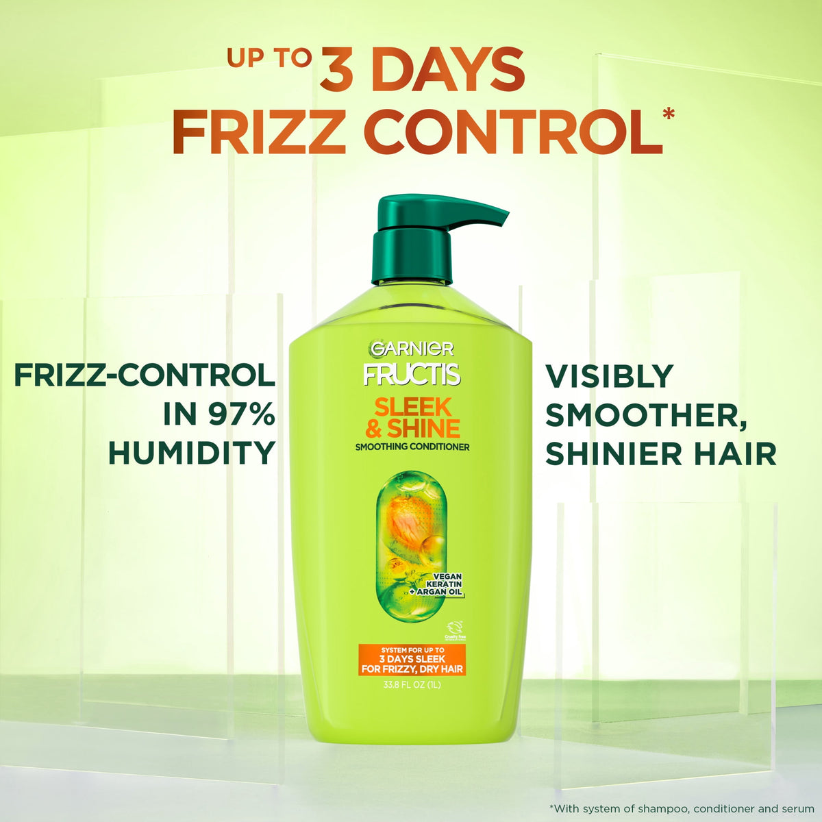Garnier Fructis Sleek and Shine Smoothing Conditioner with Argan Oil, 33.8 fl oz