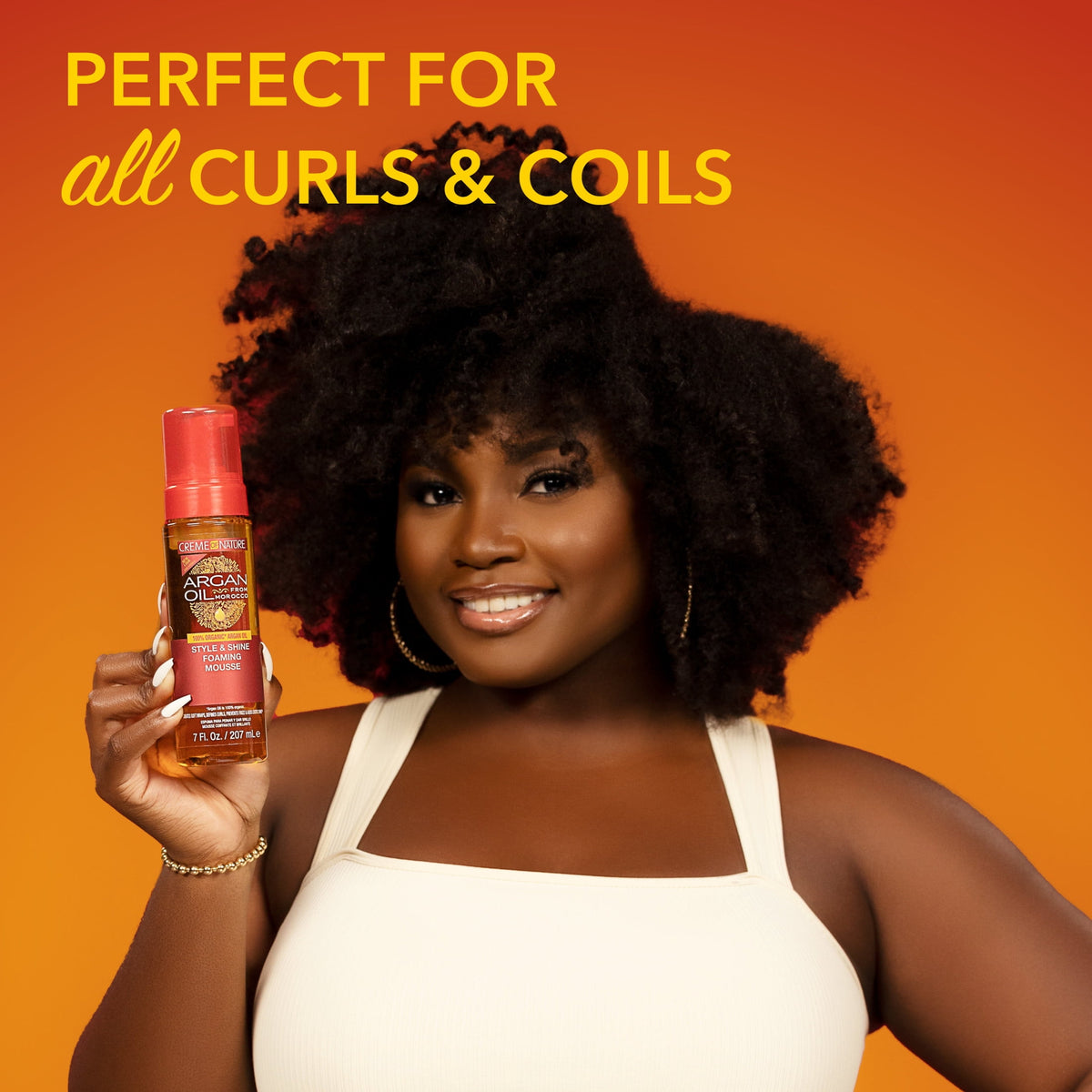 Creme of Nature Argan Oil Style & Shine Foaming Mousse, Curl Defining, 7 fl oz