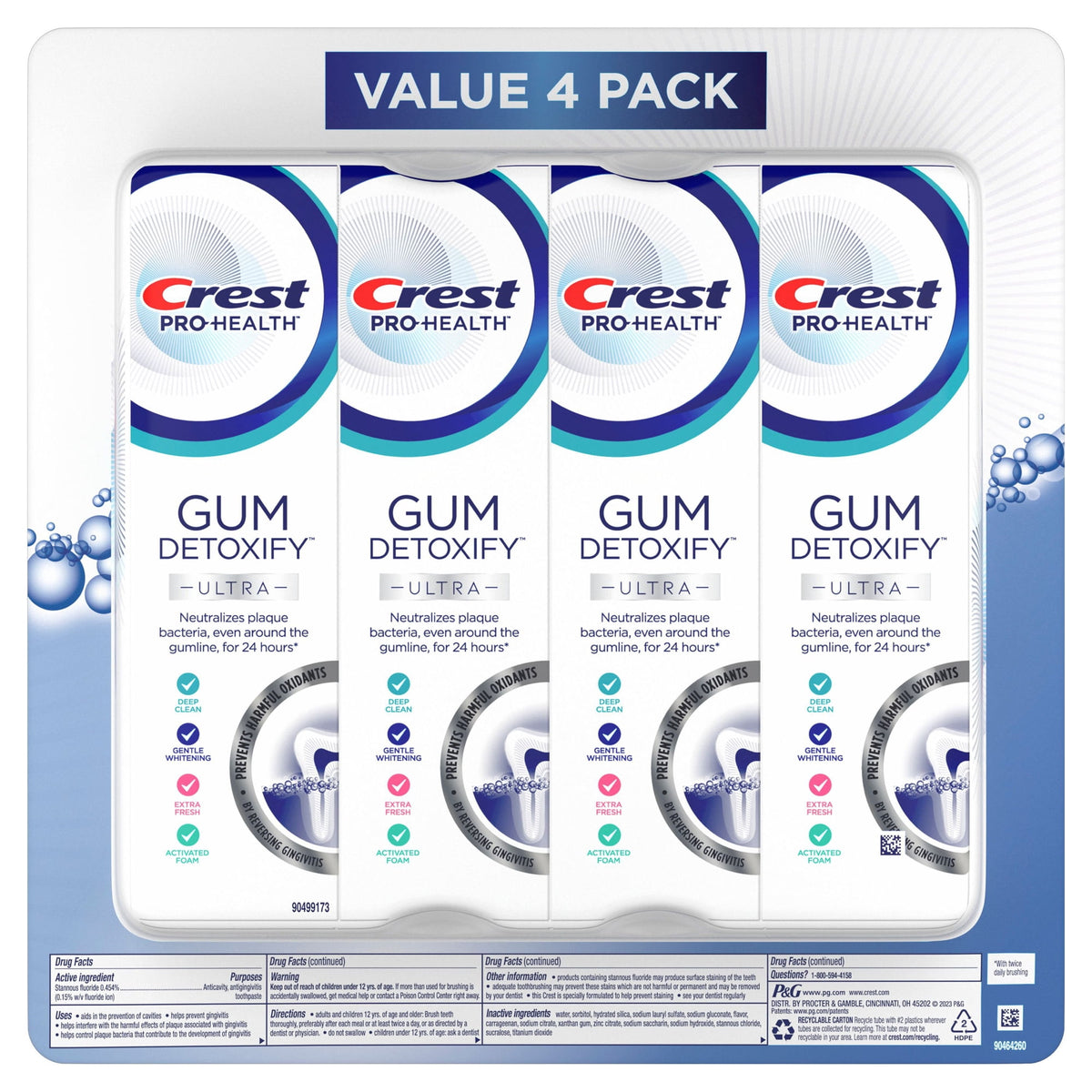 Crest Gum Detoxify Deep Clean Zahnpasta, 4er-Pack, 4 Stk.
