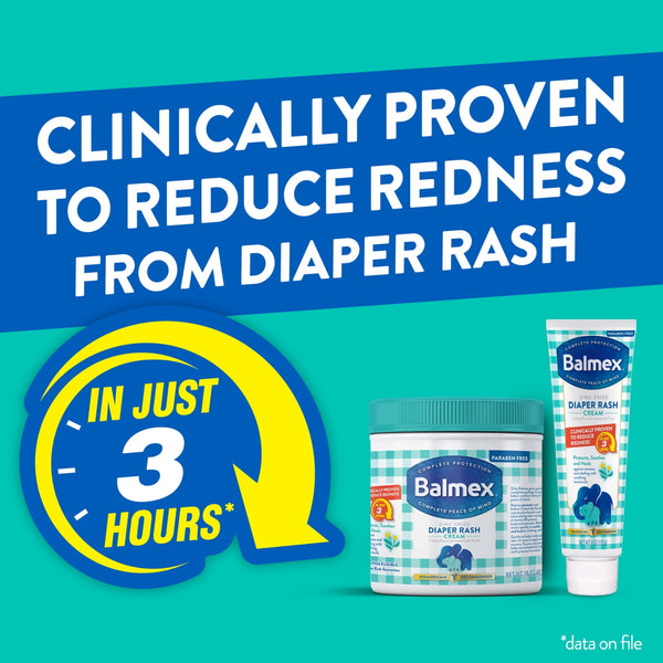 Balmex Complete Protection Baby Diaper Rash Cream with Zinc Oxide & Soothing Botanicals, 4 oz