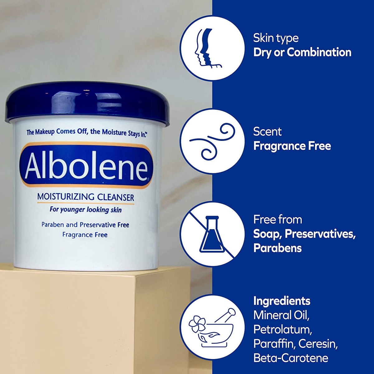 Albolene Moisturizing Cleanser -Makeup Remover-Facial and Moisturizer Fragrance Free 12.0 oz
