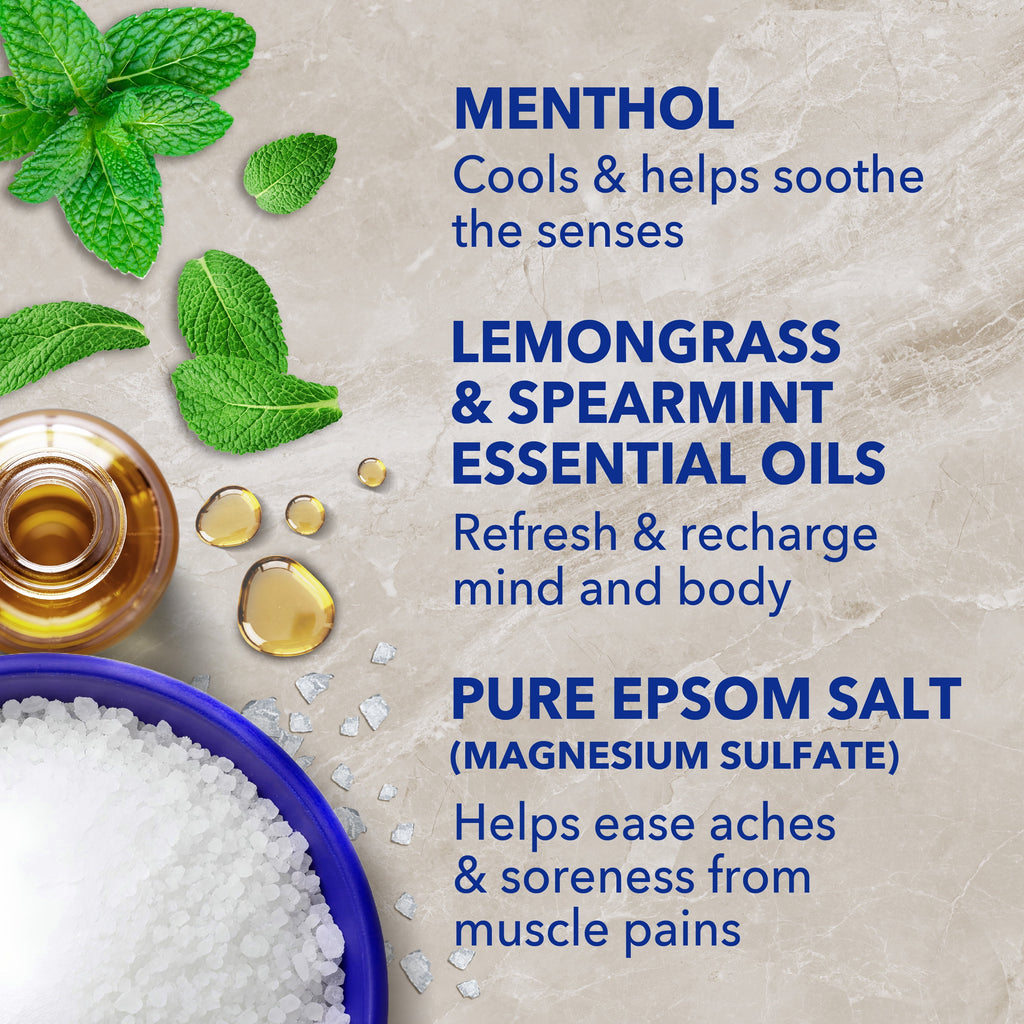 Dr Teal's Epsom Salt Magnesium Soak, Pre & Post Workout with Menthol, 3 lbs