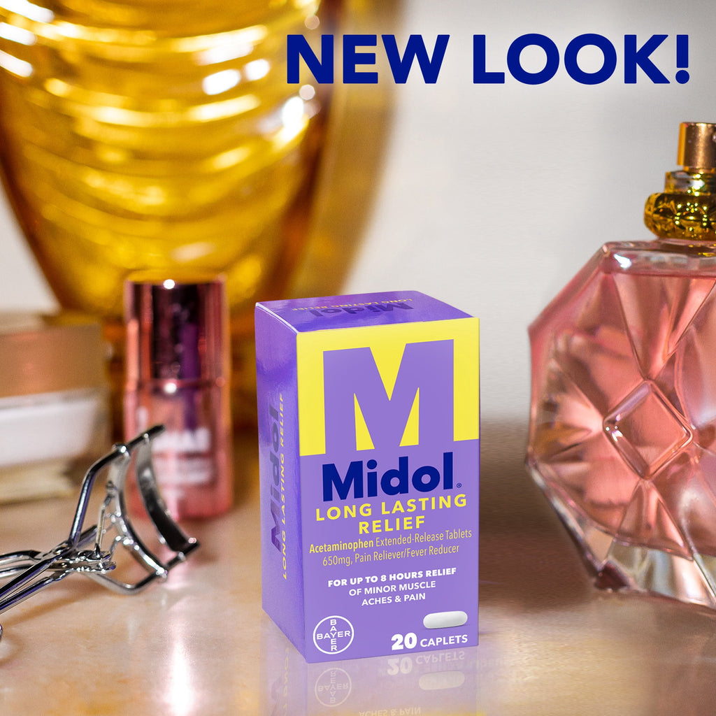 Midol Long Lasting Relief Menstrual Pain Relief Caplets, 20 Count