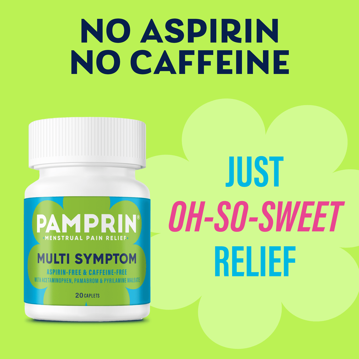 Pamprin Maximum Strength Multi-Symptom Menstrual Pain Relief Caplets, 20 Ct