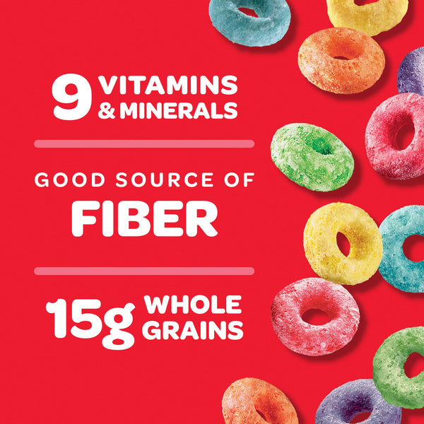 Kellogg's Froot Loops Original Breakfast Cereal, Good Source of Fiber, 8.9  oz