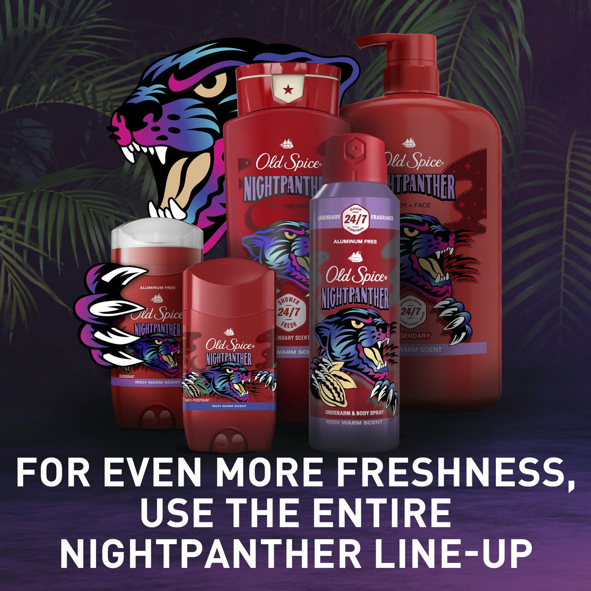 Old Spice Aluminum Free Men's Deodorant, Invisible Solid Stick, NightPanther, 3.0 oz