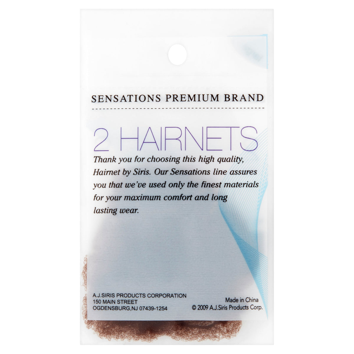 Sensations Hair Nets, Light Brown, 2 count