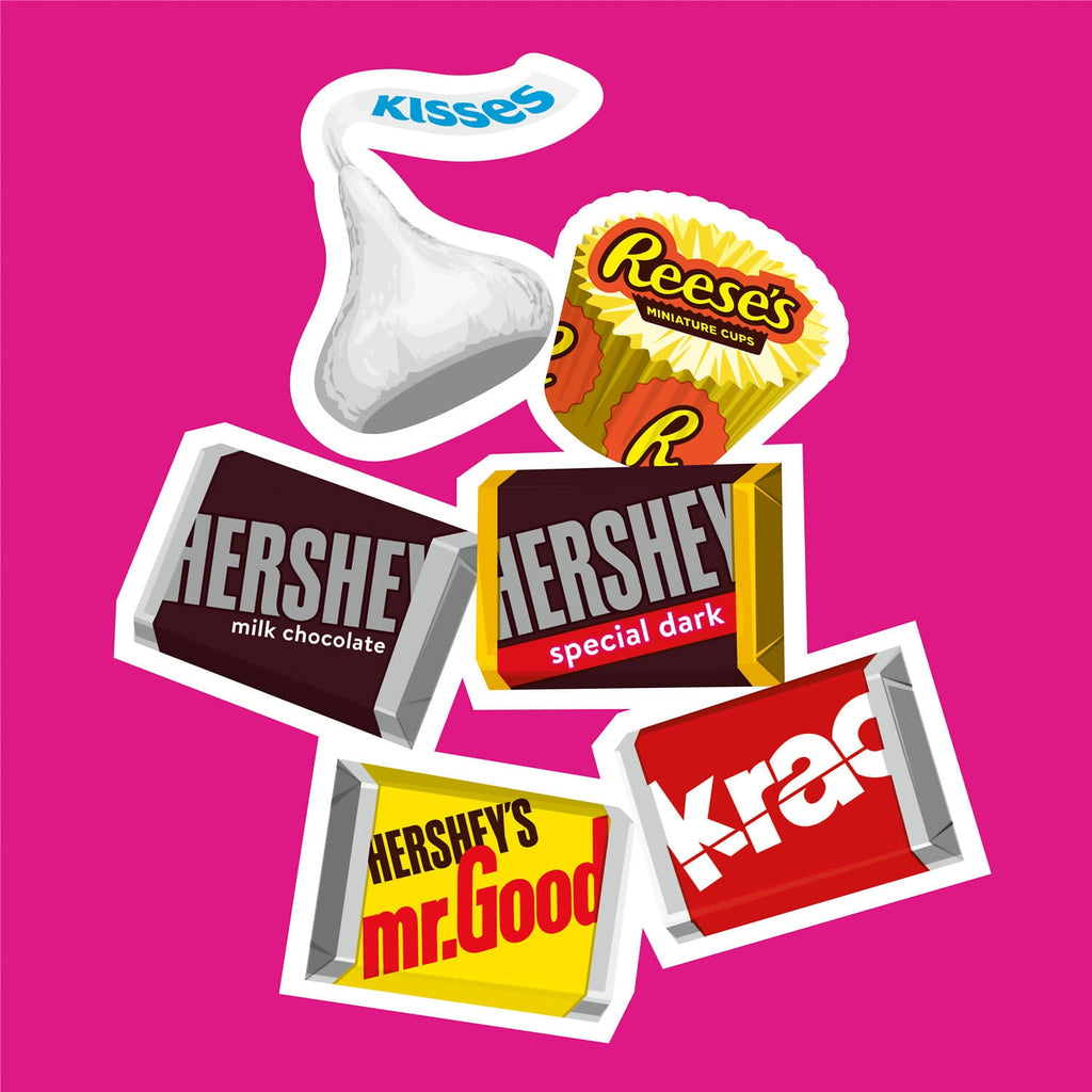 Hershey's Miniatures Assorted Chocolate Candy, Bulk Variety Party Pack 30 oz