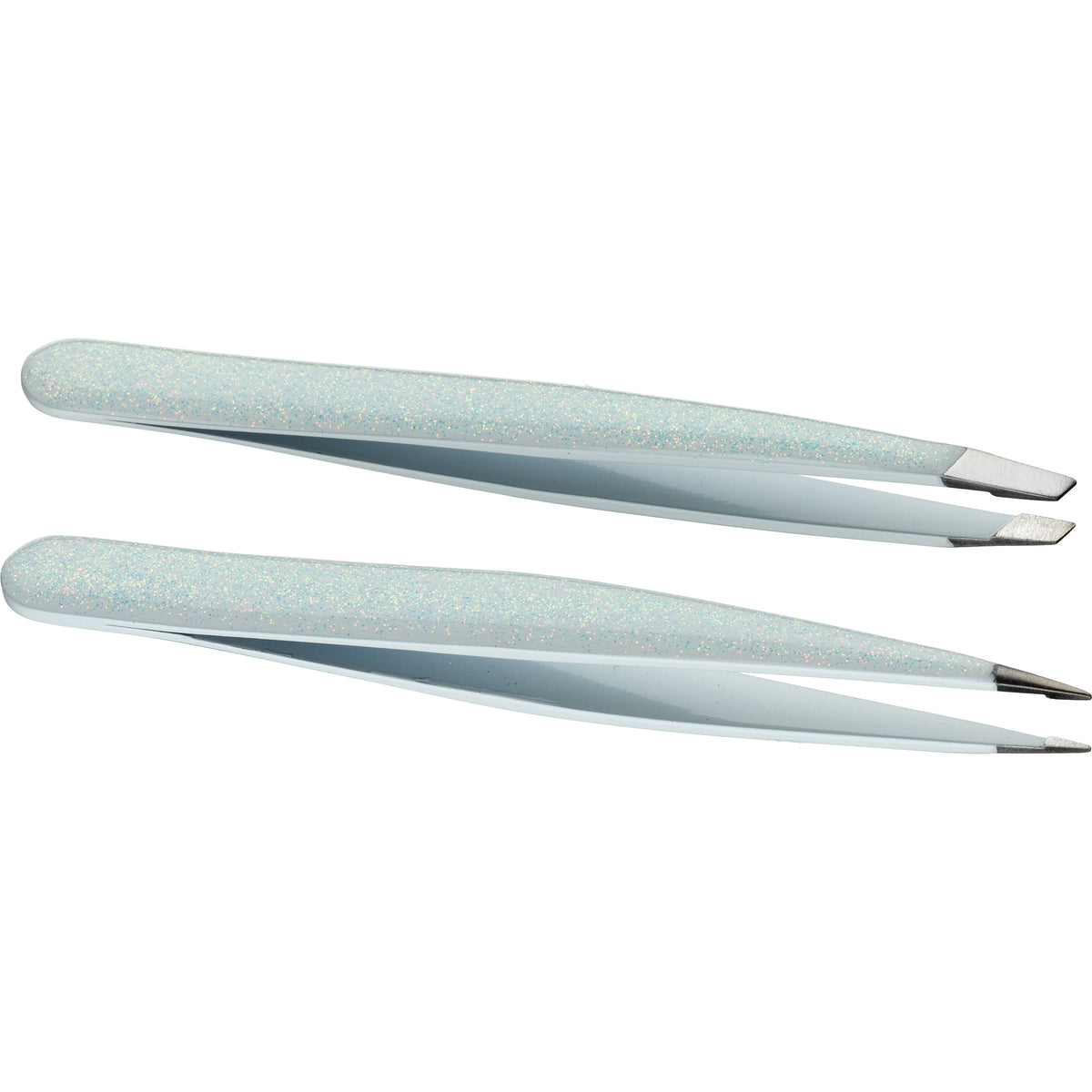 Japonesque Slanted & Pointed Tip Tweezers, Stainless Steel, Natural Shimmer