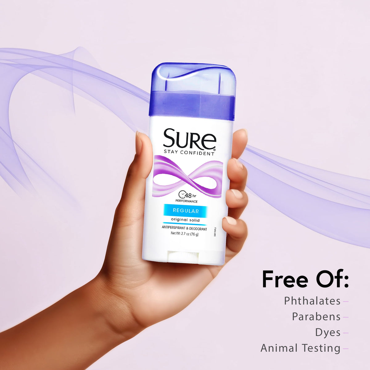 Sure Solid Anti-Perspirant Deodorant Original Solid Stick, Regular Scent, Women, 2.7 oz