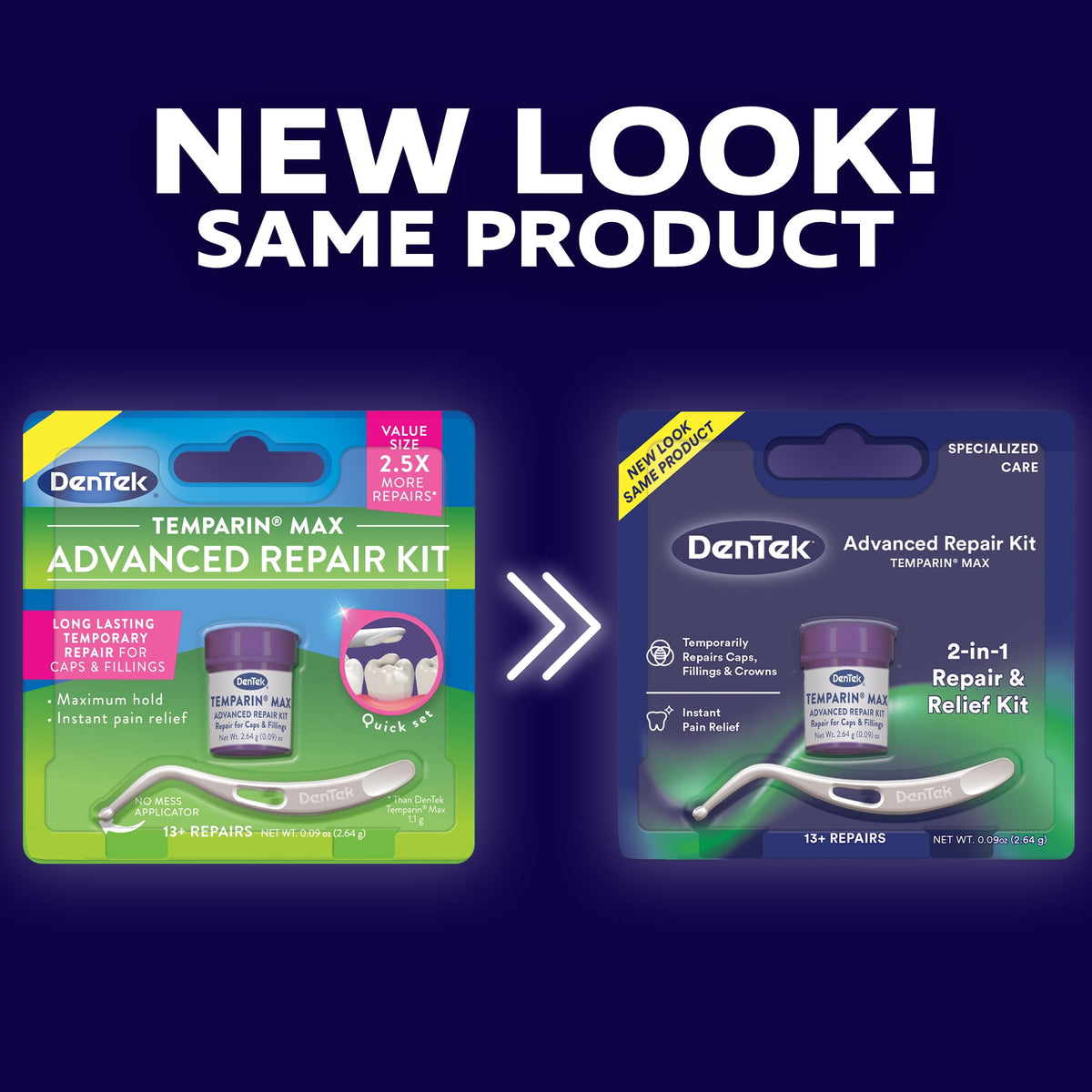 DenTek Temparin Max Advanced Tooth Repair Kit, Loose Cap Set, 13 Repairs