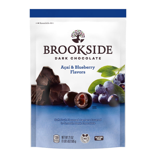 Brookside Dark Chocolate, Acai And Blueberry Flavored Snacking Chocolate, Bag 21 Oz