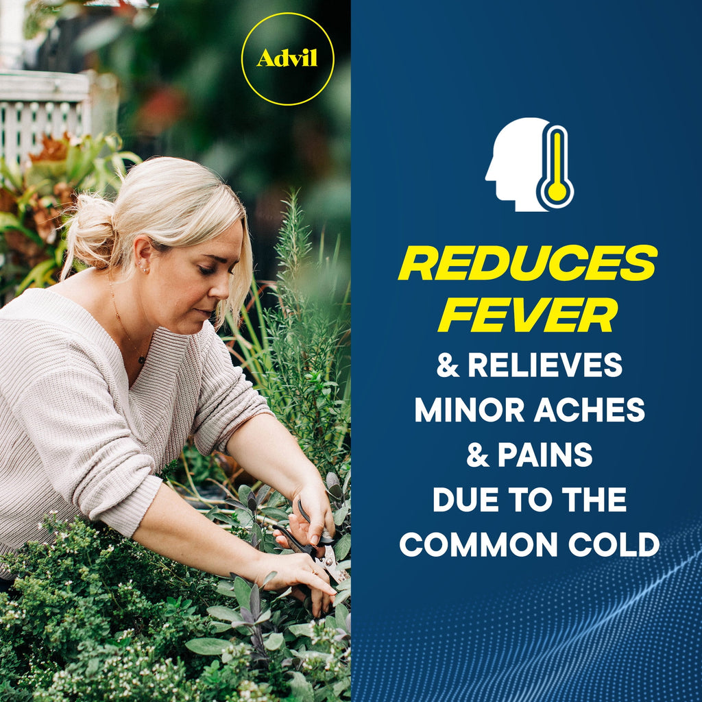 Advil Pain Reliever and Fever Reducer Coated Caplets, Ibuprofen 200Mg Pain Relief, 100 Count