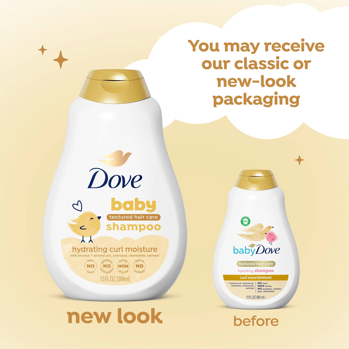 Baby Dove Textured Hair Care Baby Shampoo for Baby's Curly Hair Curl Nourishment Tear-Free and Hydrating ,13 fl oz