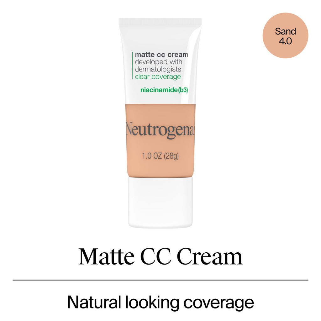 Neutrogena Clear Coverage Flawless Matte CC Cream, Sand, 1 oz