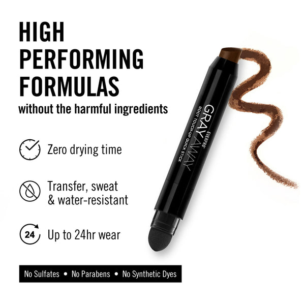 Everpro Gray Away Adult Temporary Hair Color Root Touch-up Quick Stick, Medium/Light Brown, 0.10 oz