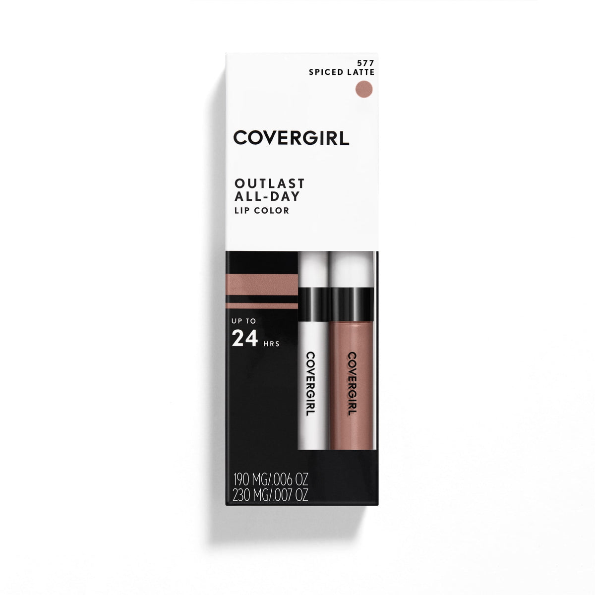 COVERGIRL Outlast All-Day Lip Color Liquid Lipstick And Moisturizing Topcoat, Longwear, Spiced Latte, Shiny Lip Gloss, Stays On All Day, Moisturizing