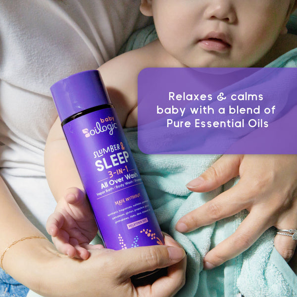 Oilogic 3 in 1 Slumber & Sleep Baby Safe Essential Oil Vapor Bath & Shampoo, 9 fl oz