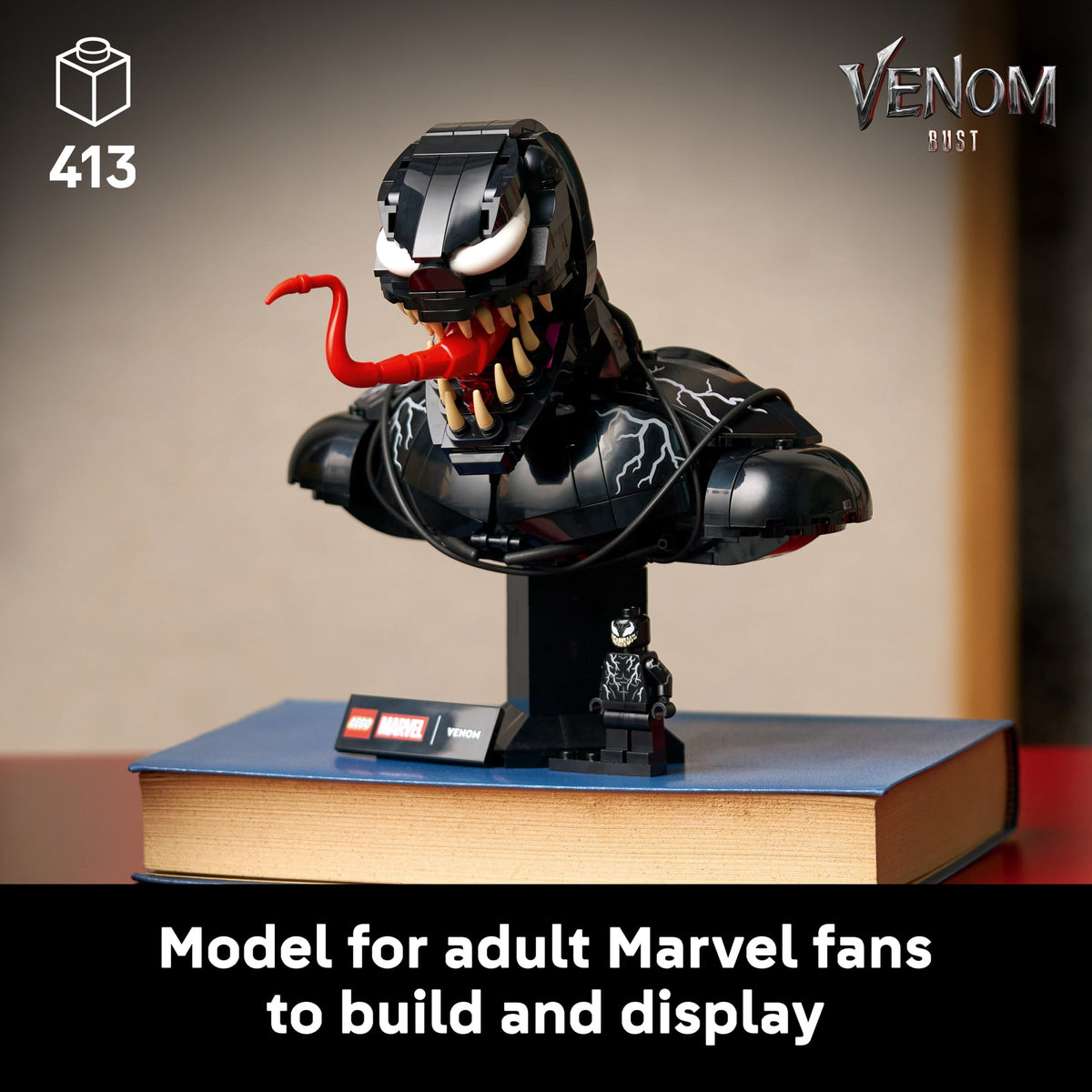 LEGO Marvel Venom Bust Collectible Building Set 76356 for Adults 18+ with Venom Minifigure