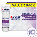 Crest 3D White Brilliance Vibrant Peppermint Teeth Whitening Toothpaste, 4.6 oz, Pack of 3 Tubes