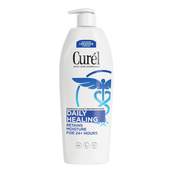 Curel Daily Healing Hand and Body Lotion for Dry Skin, Dermatologist Recommended Moisturizer, 20 fl oz