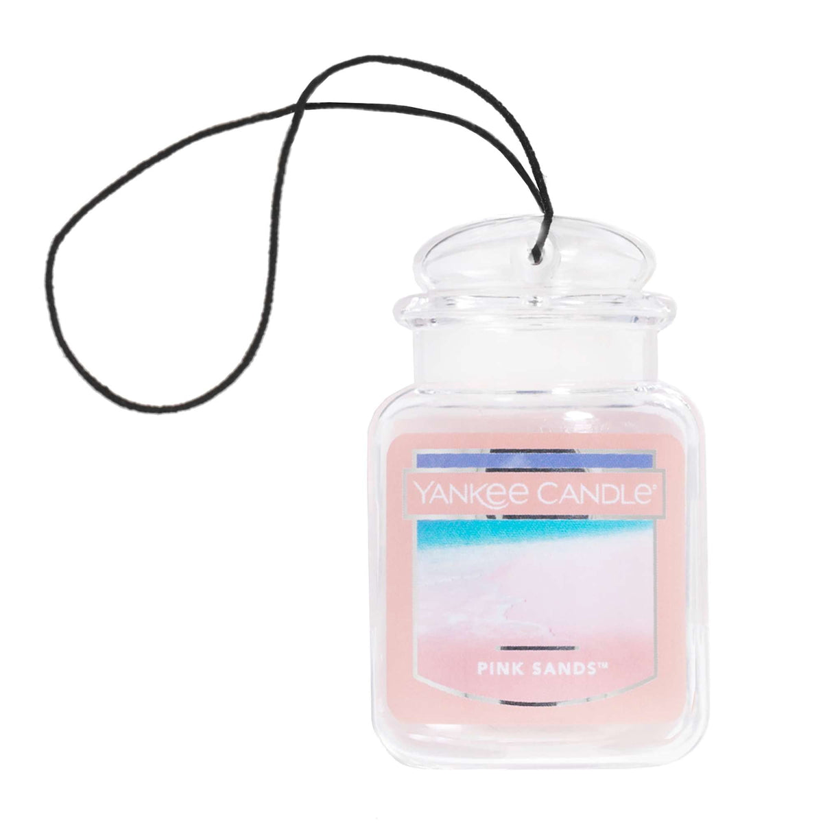 Yankee Candle Car Jar Ultimate Pink Sands Scent, Hanging Car Air Freshener, 1 Count