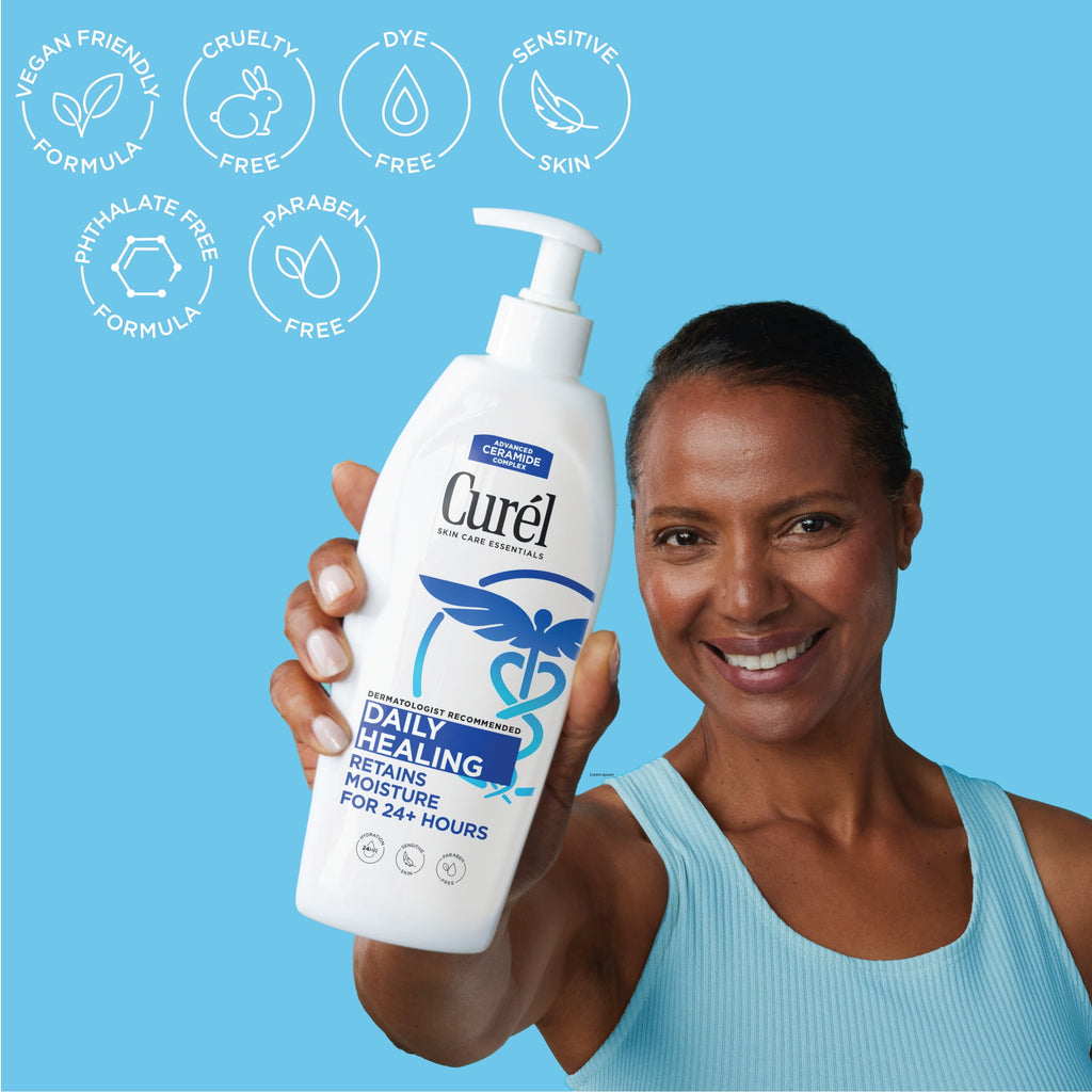 Curel Daily Healing Hand and Body Lotion for Dry Skin, Dermatologist Recommended Moisturizer, 20 fl oz