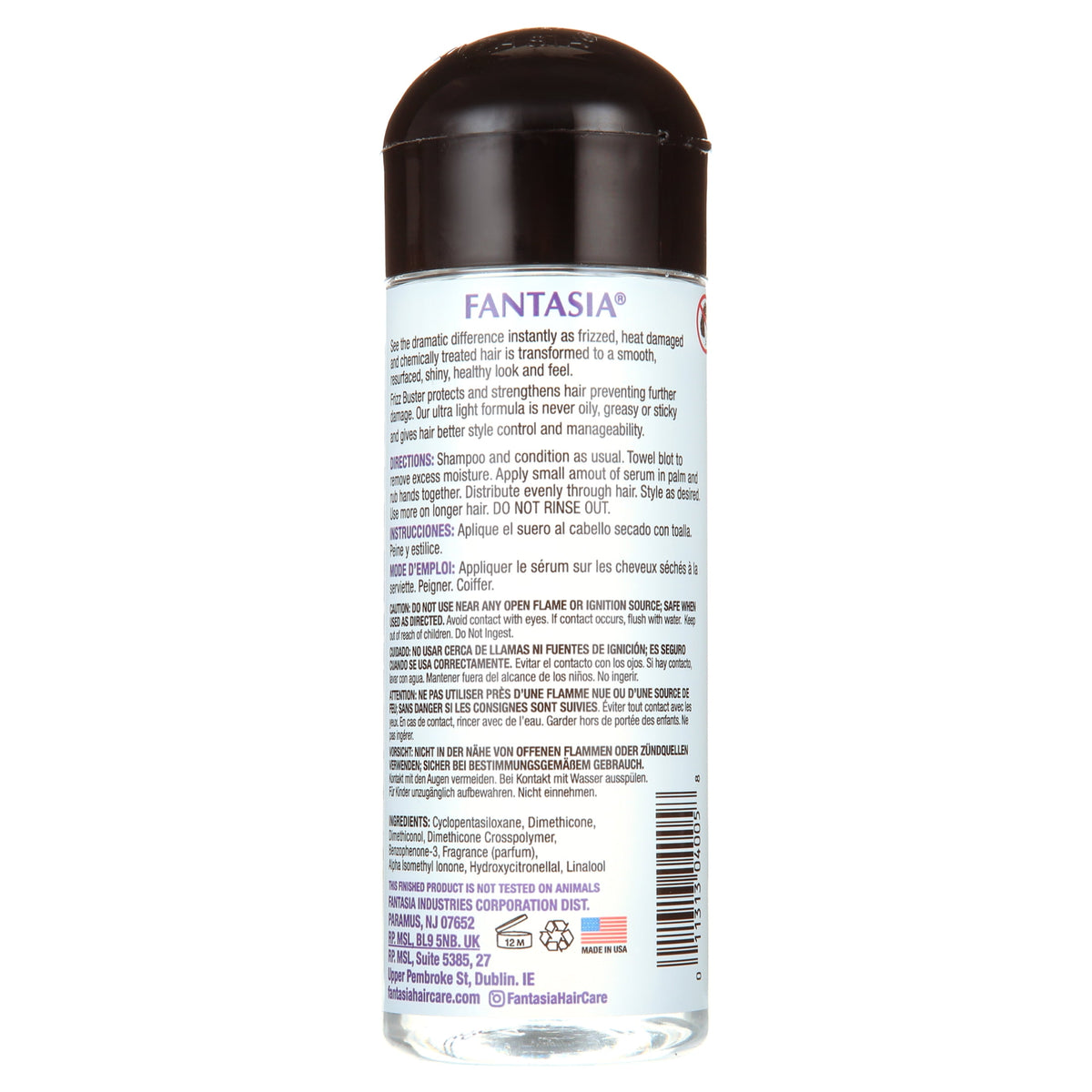 Fantasia Frizz Buster Humidity Resistant Moisturizing Hair Serum, 6 fl oz., Female