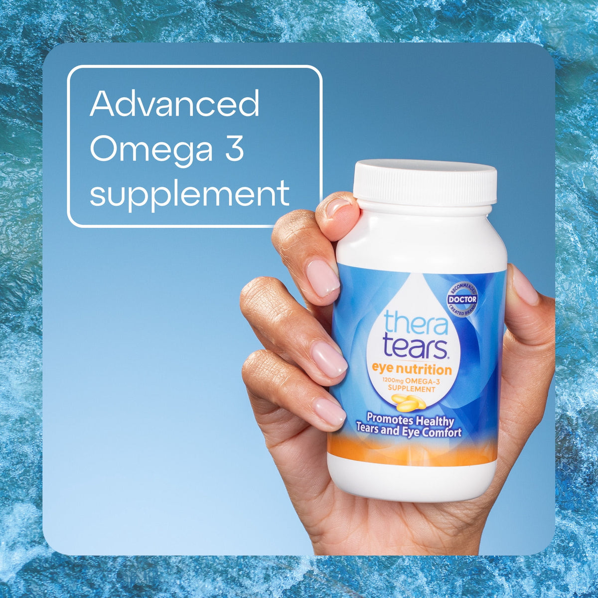 TheraTears 1200mg Omega 3 Supplement for Eye Nutrition, Daily Use, 90 Count