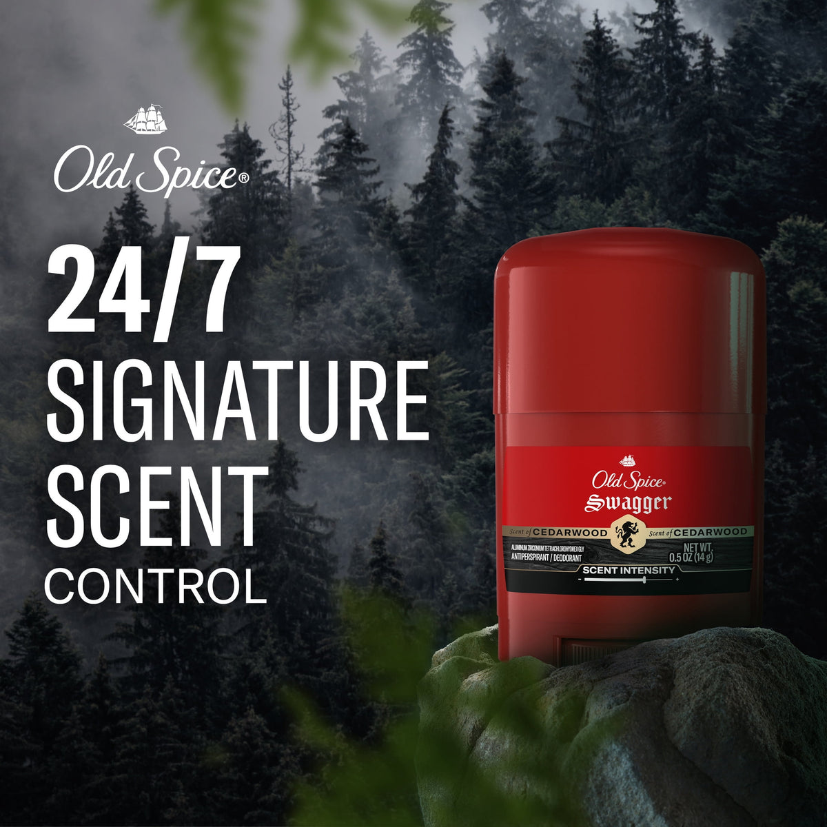 Old Spice Deodorant for Men, Antiperspirant, Swagger, 24/7 Sweat & Odor Protection, 0.5 oz