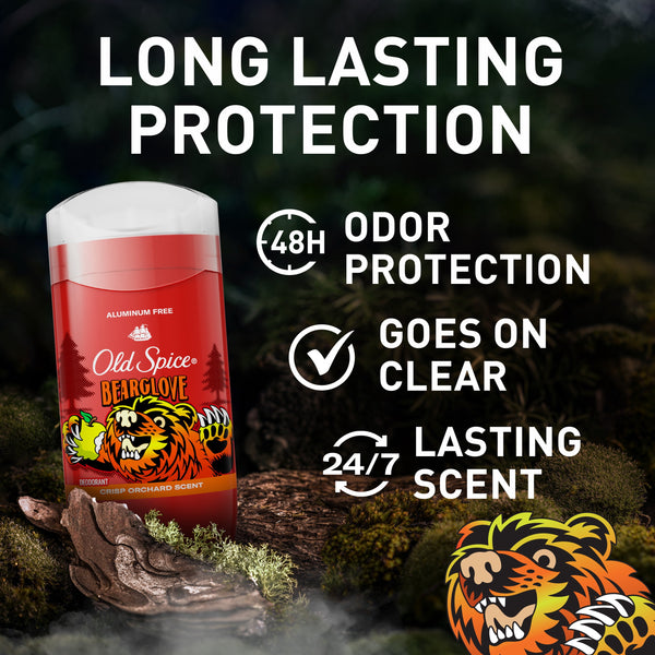 Old Spice Aluminum Free Men's Deodorant, Invisible Solid Stick, Bearglove, 3.0 oz