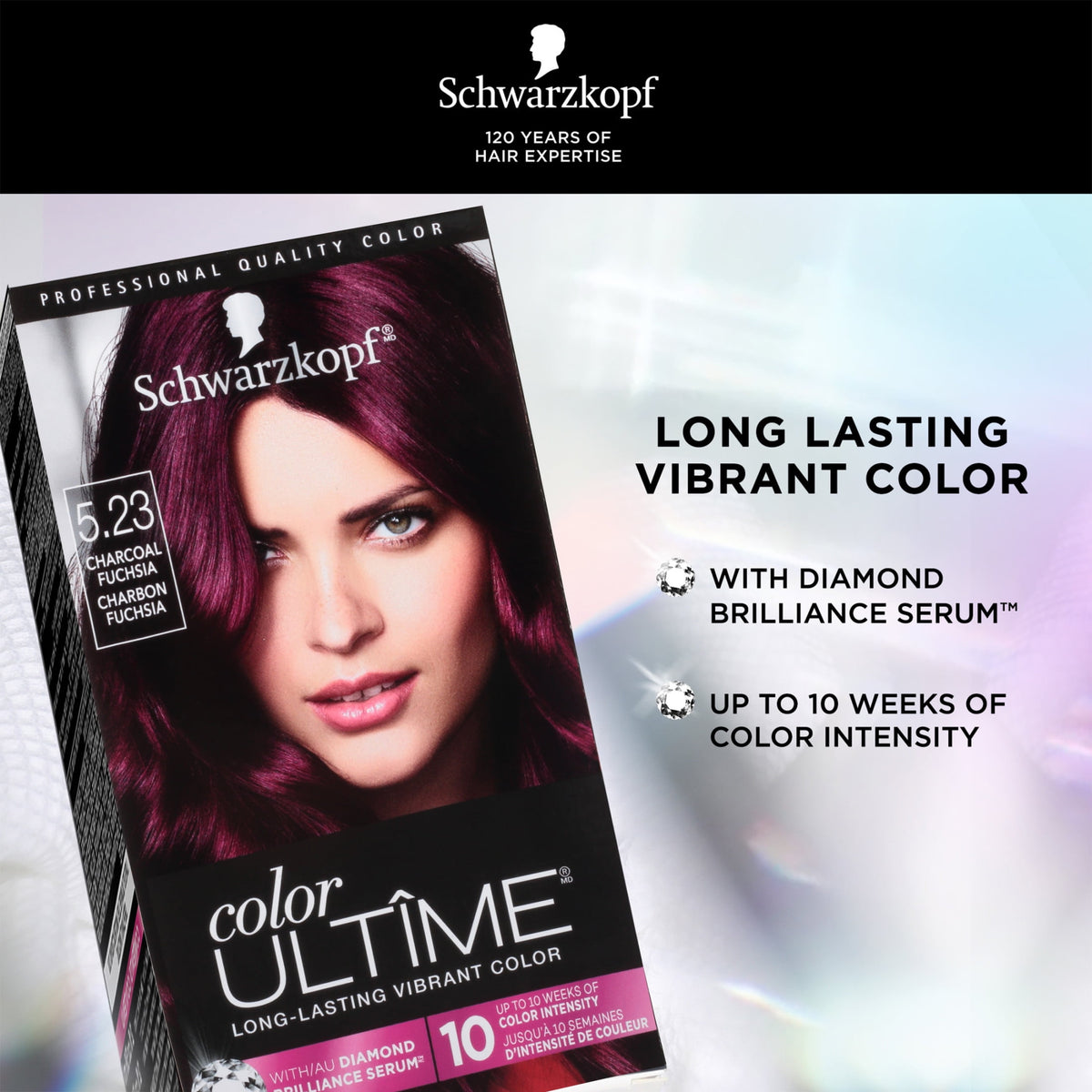 Schwarzkopf Color Ultime Permanent Hair Color Creme Kit, 5.23 Charcoal Fuchsia, 1 Use