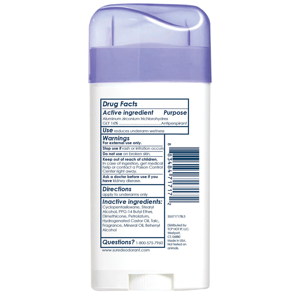 Sure Solid Anti-Perspirant Deodorant Stick, Unscented, Women, 2.6 oz